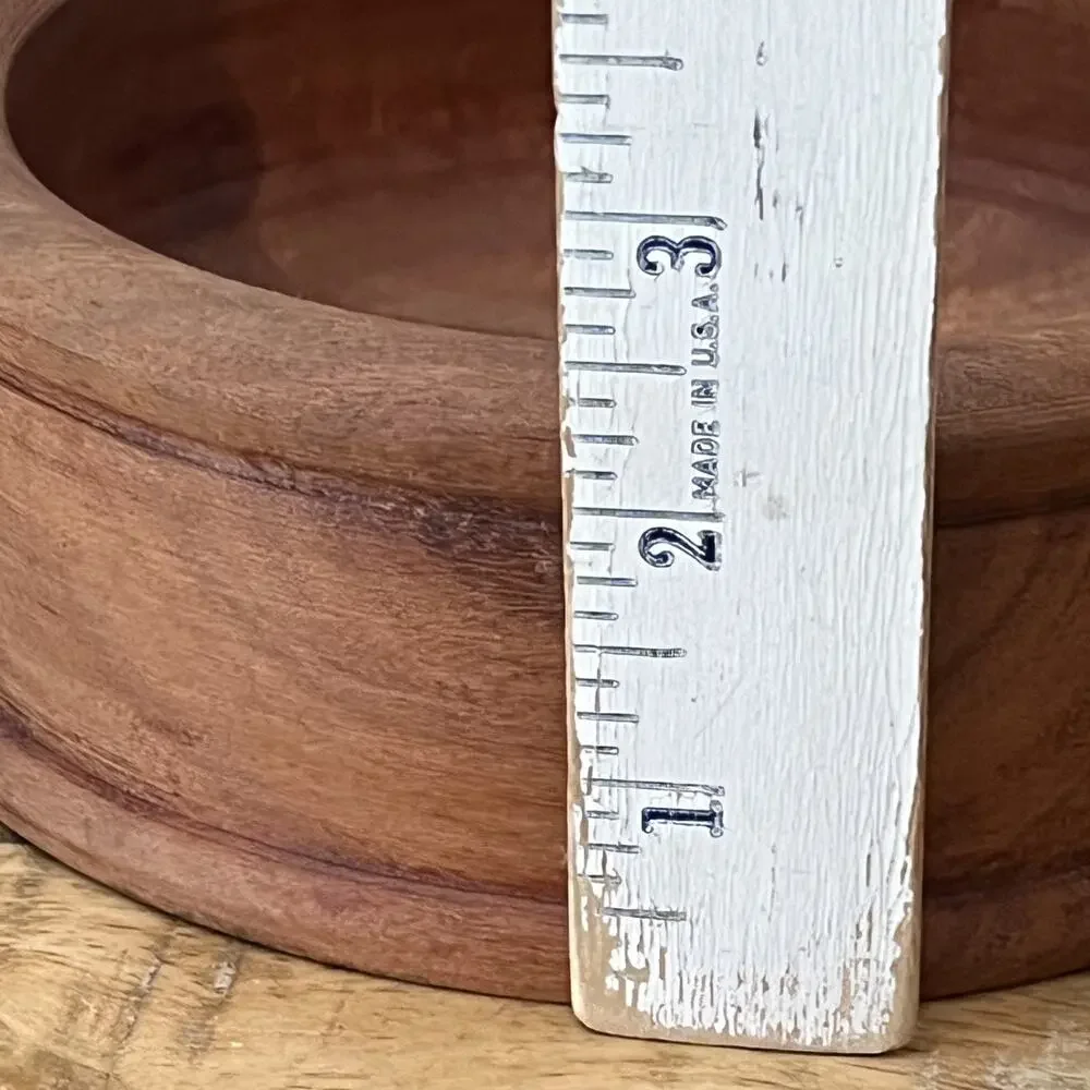 Hand-Turned Rustic Wooden Bowls Set of 2 6 in Teak Wood